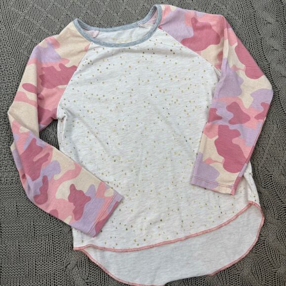 EGG New York Long Sleeve Pink Camo & Gold Polka Dot Raglan ~ 5 - Picture 4 of 11